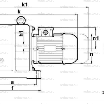 Мотор-редуктор MR203 — Габаритные и присоединительные размеры