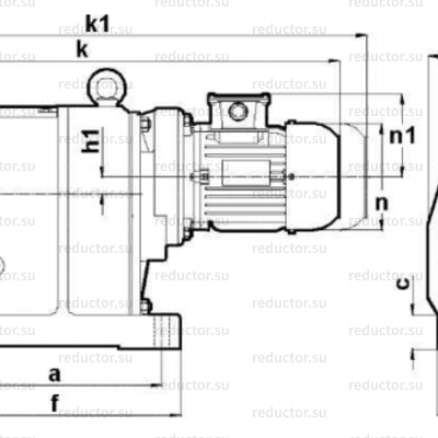 Мотор-редуктор MR474 — Габаритные и присоединительные размеры